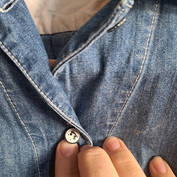 Size Small Rag & Bone Chambray Dress - Denim Shirtdress - Oversized Denim Shirt - Picture 4 of 10